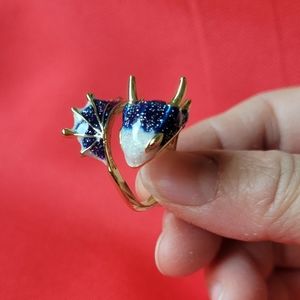 New blue dragon adjustable ring